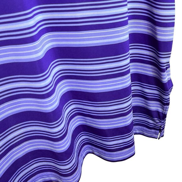 Adidas Performance Clima Lite Men's Purple Striped Polo Golf Shirt - XXL - Picture 5 of 8